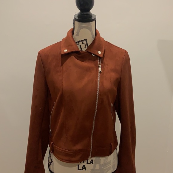 Rust coloured Faux Suede Jacket - Picture 3 of 3